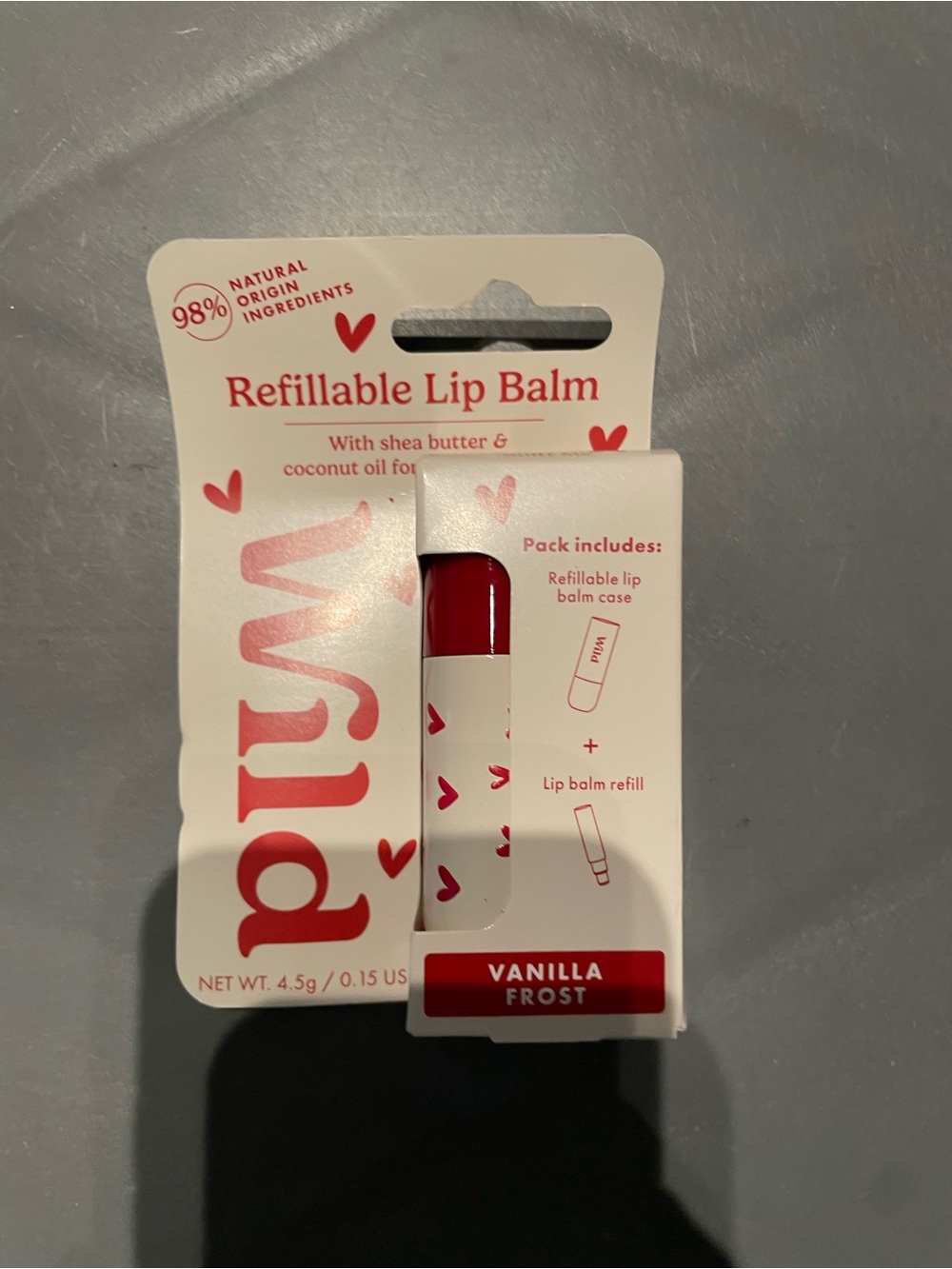 Wild Cosmetics Heart Case Lip Balm Starter Kit Vanilla Frost 0.15oz New
